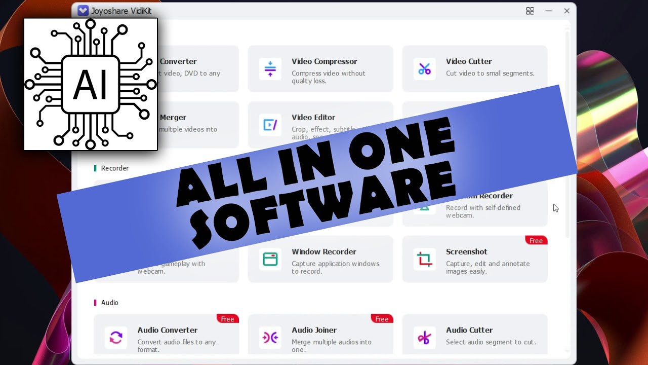 Joyoshare VidiKit &mdash; программа для записи экрана, видеоредактор, конвертер, аудиозапись (приложение на базе искусственного интеллекта)