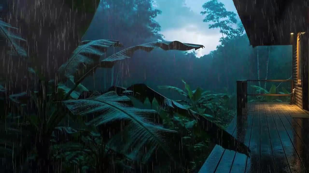 Sleep Quickly with Cabin Rain and Subtle Sky Thunder 🌧️