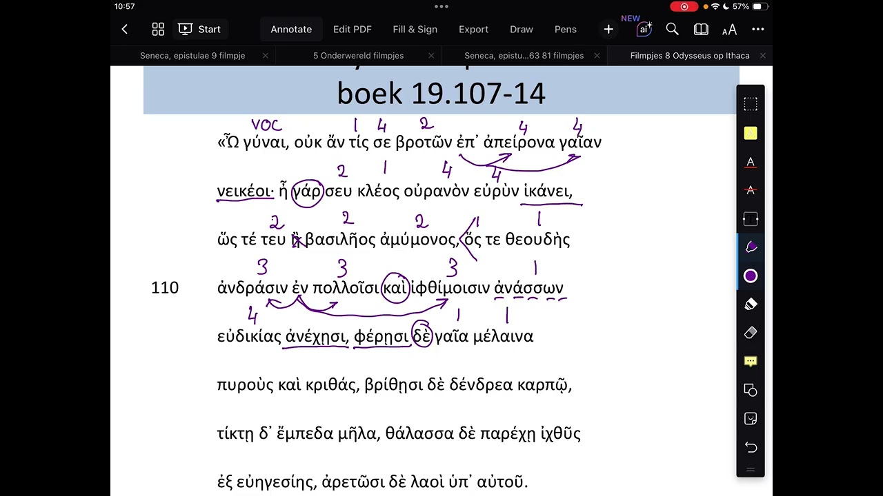 Odyssee CE 2026 Ithaca: Boek 19: 100-122 Kennismaking met de bedelaar