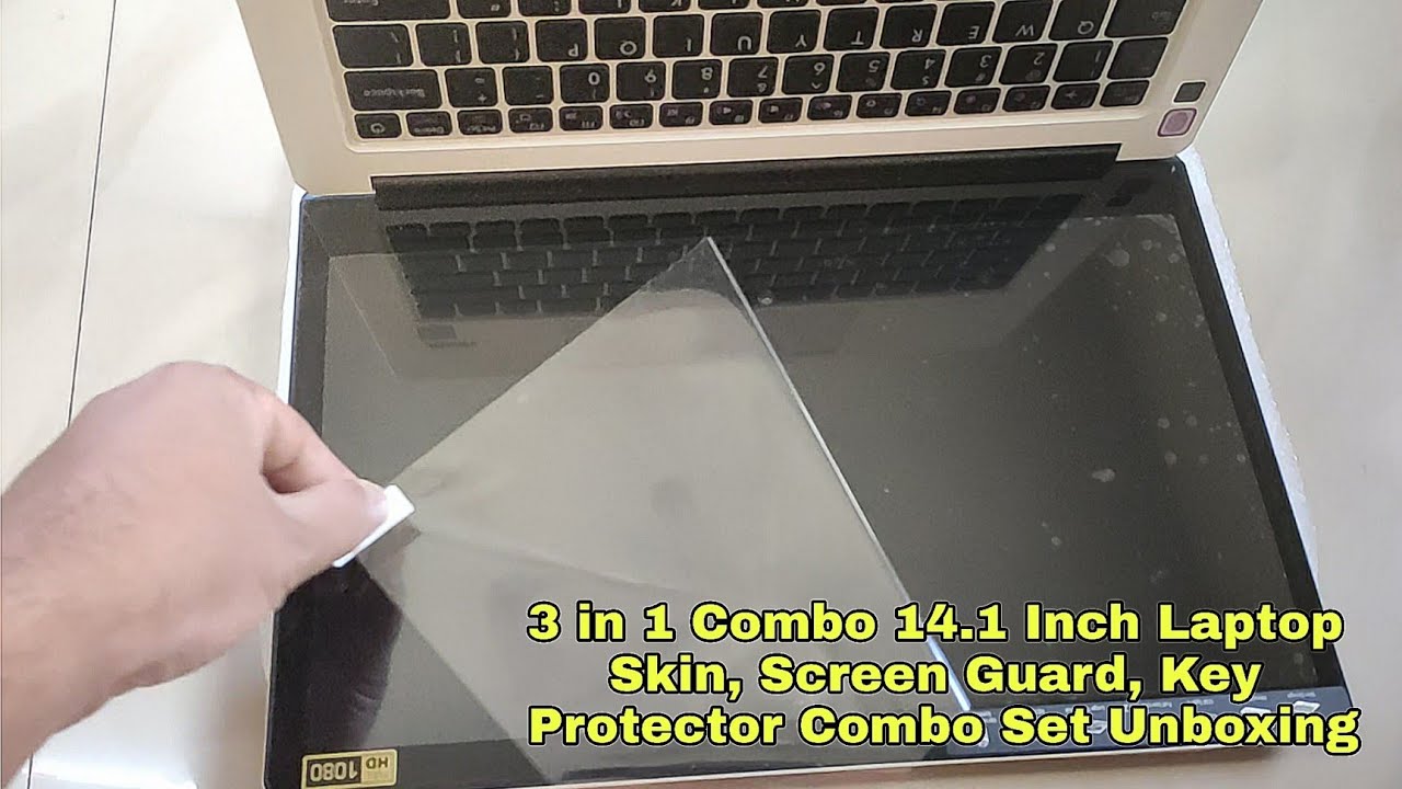 3 in 1 Combo 14.1 Inch Laptop Skin, Screen Guard, Key Protector Combo Set Unboxing