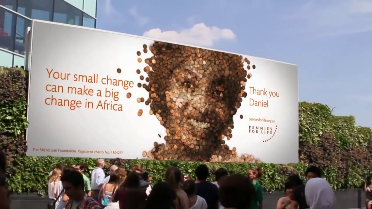 Цифровая уличная кампания по сбору микрозаймов &laquo;Pennies For Life&raquo; | Grand Visual