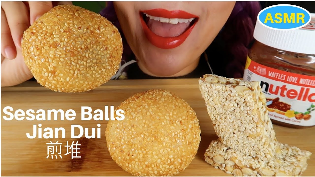 ASMR 참깨도넛 먹방| SESAME BALLS (JIAN DUI) 煎堆|CURIE. ASMR
