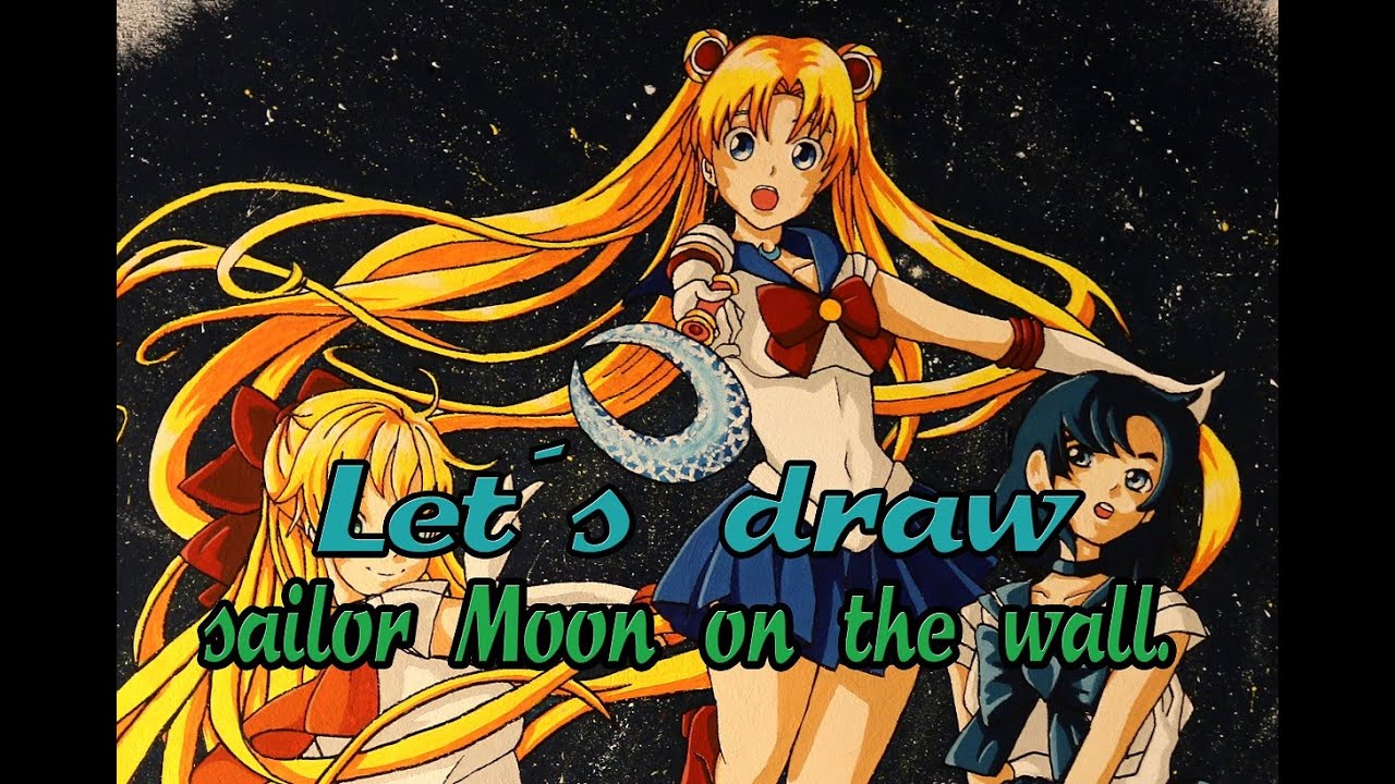 Let's draw Sailor Moon on the wall (Mural draw)