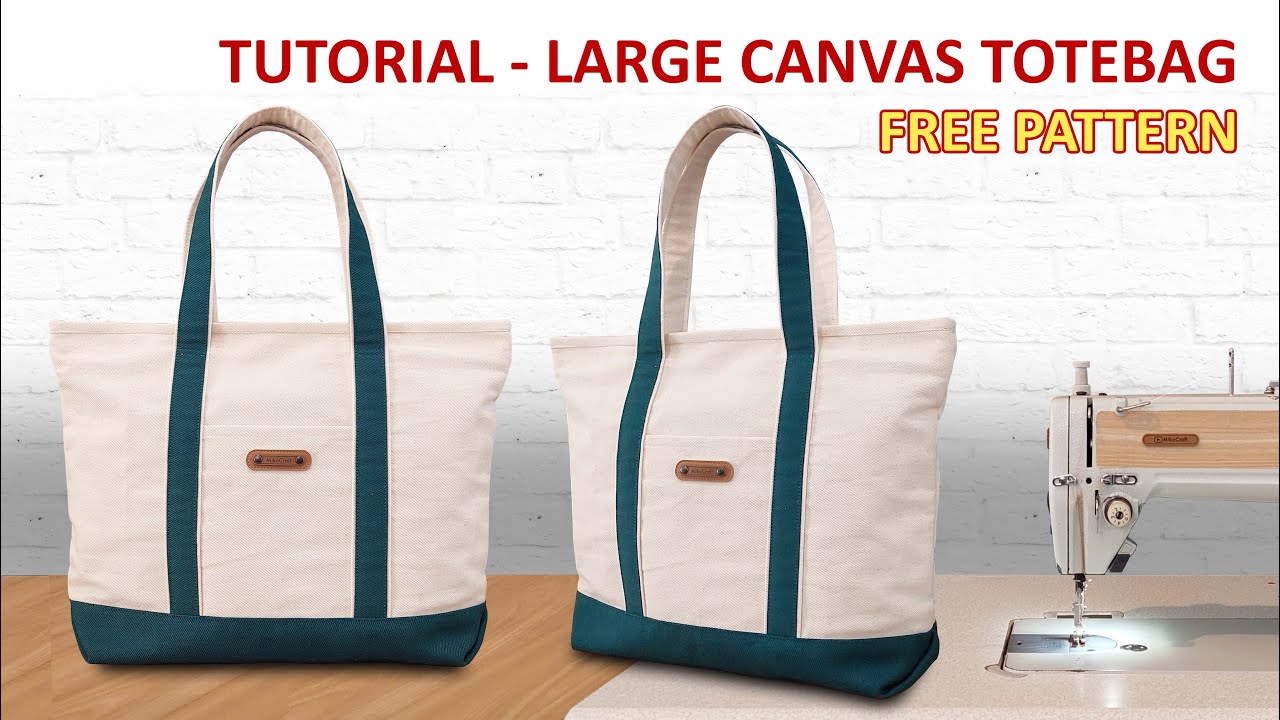 DIY Canvas Large Tote Bag - How To Make Men's Canvas Tote - Cara membuat tas kanvas japanese style