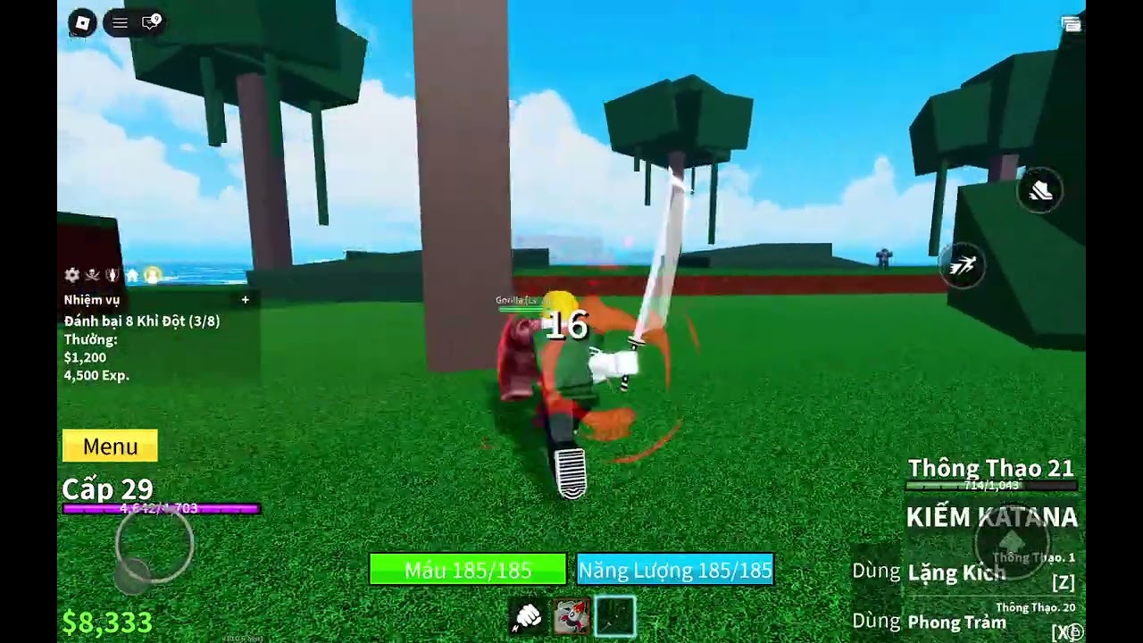 Chơi blox fruit trong roblox