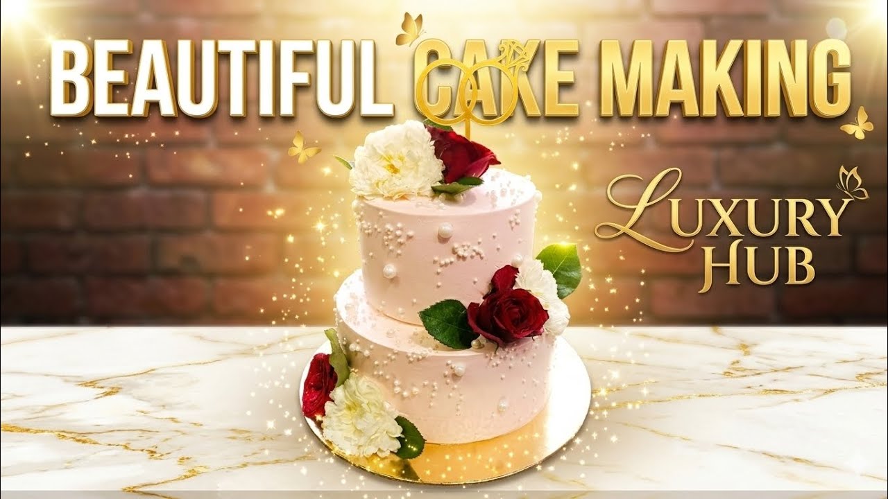Luxury Wedding Cake Decorating | Step-by-Step Aesthetic Design ✨#viral #popular #trending #cake 