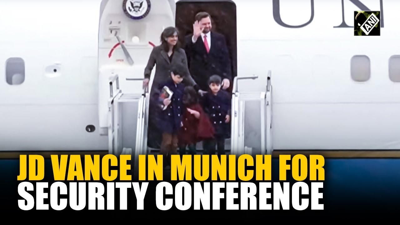USA Vice President JD Vance lands at Munich airport to attend security conference