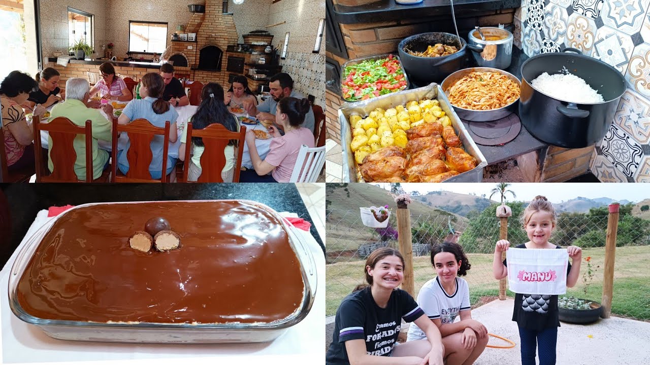 DOMINGO NA ROÇA EM FAMÍLIA😍PREPAREI VÁRIAS DELÍCIAS/CASA CHEIA SÓ ALEGRIA 👏🏼🙏🏻