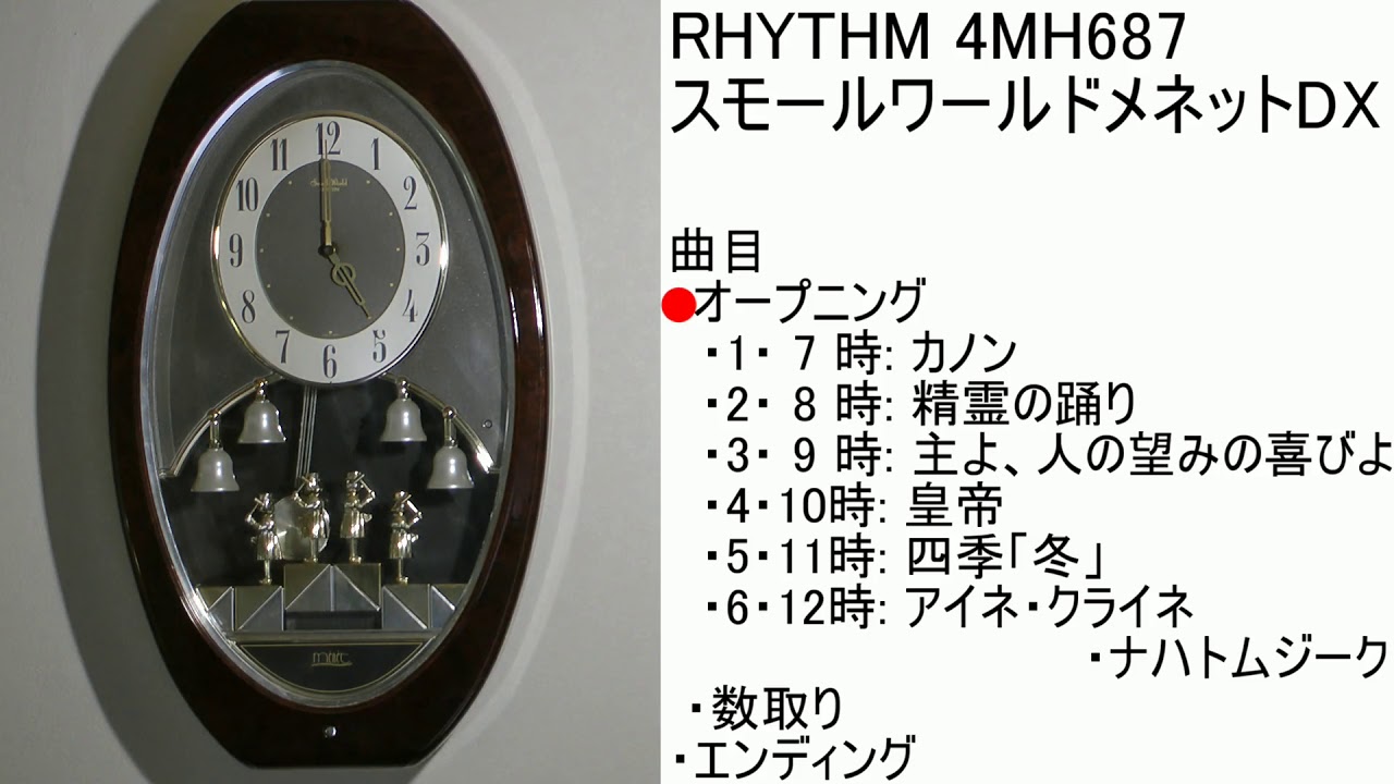 RHYTHM スモールワールドメネットDX 4MH687 からくり時計