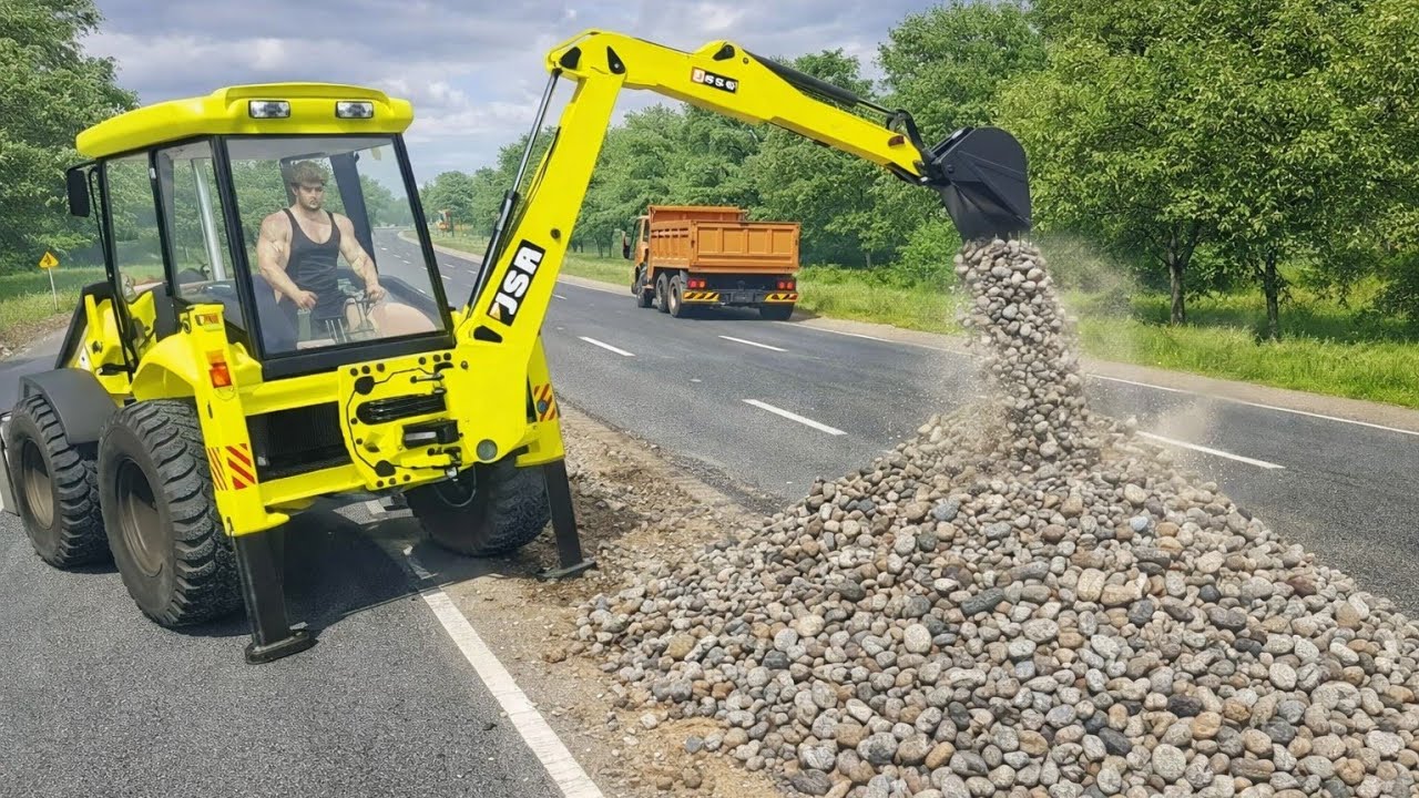 🔴 Driving jcb 🚜 and uploading stone 🪨 from Tractor 🚜