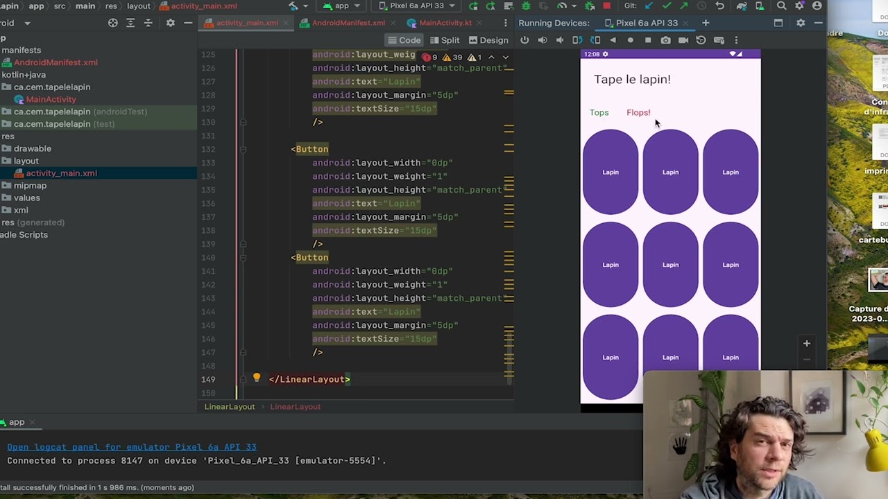 Tape le lapin en Kotlin