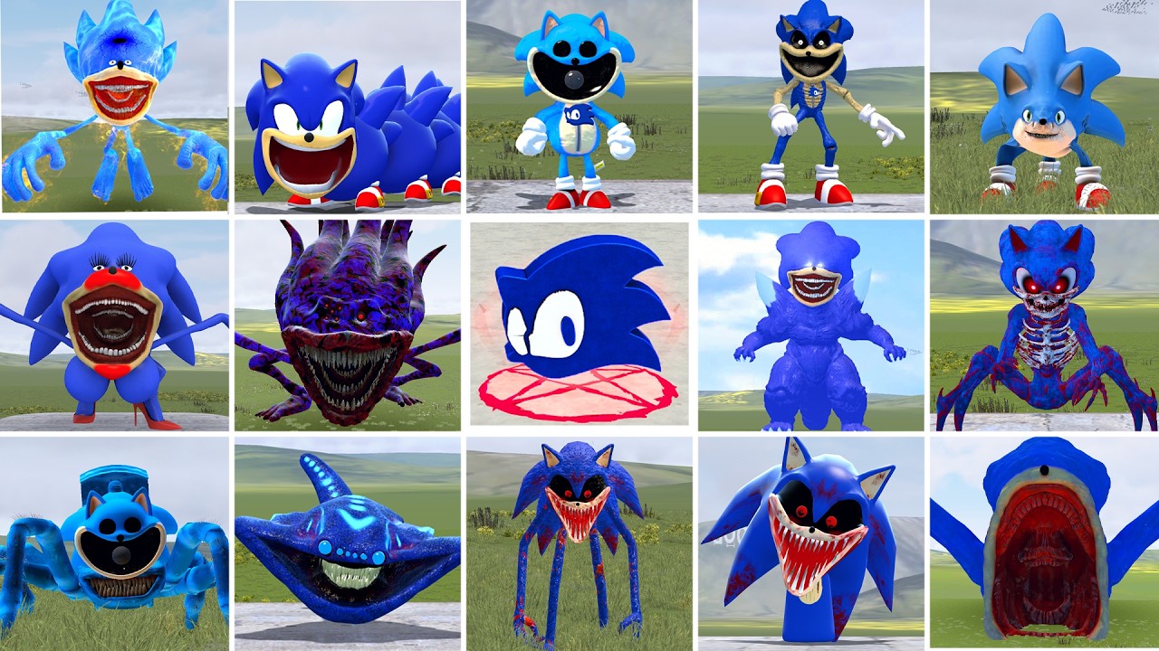 WHO IS THE STRONGEST FROM ALL SHIN SONIC TAPES VS SEA EATER CURSED FAMILY in Garry's Mod