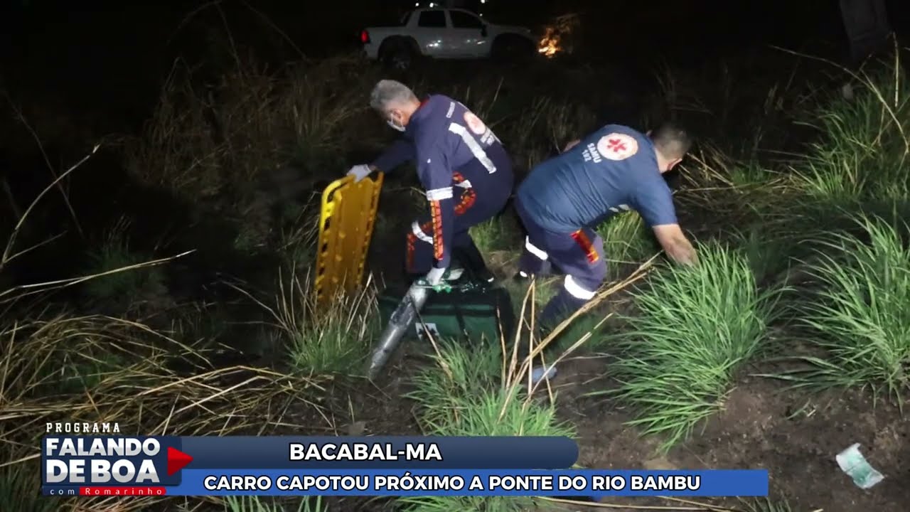 CARRO CAPOTOU PRÓXIMO A PONTE DO RIO BAMBU EM BACABAL-MA