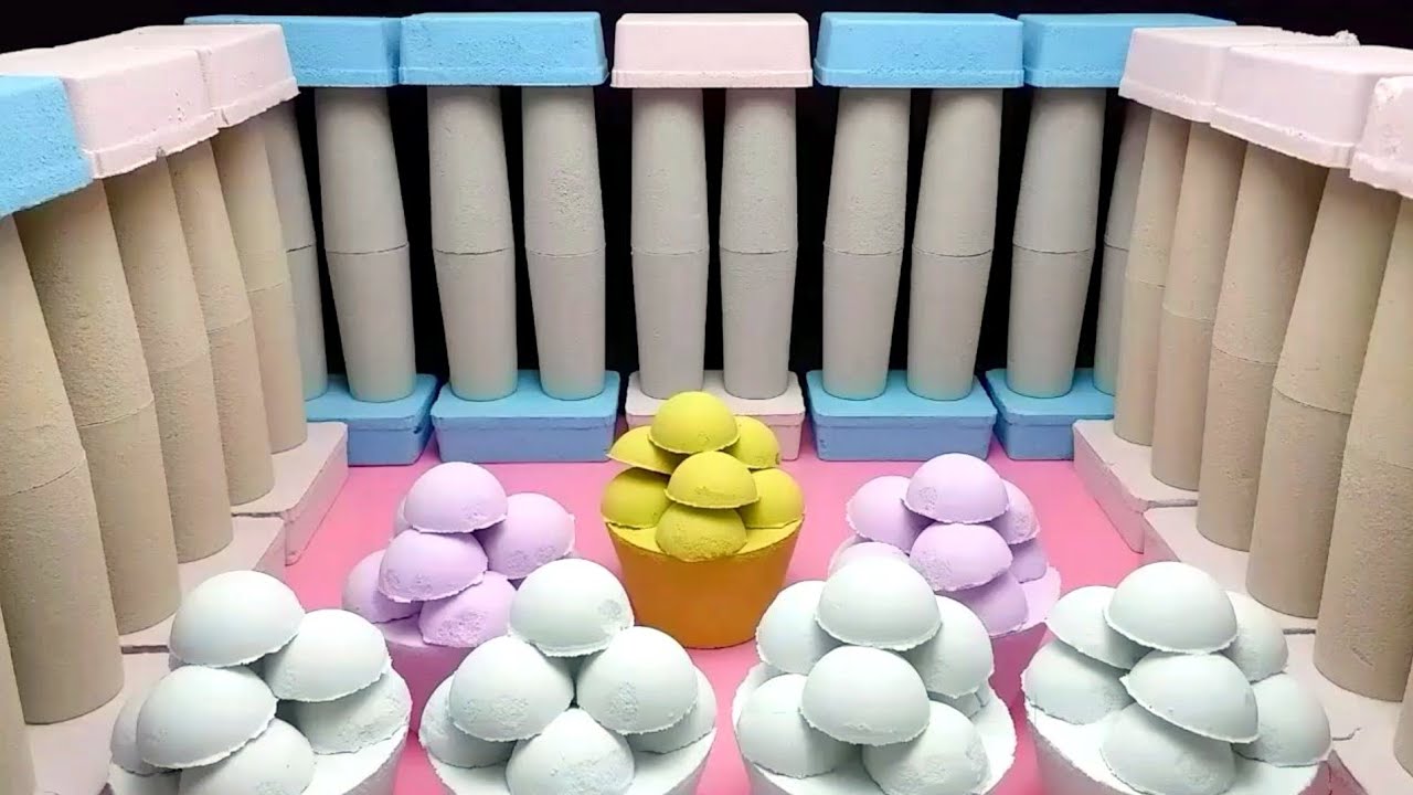 Satisfying Video | ASMR blue, white, yellow, Purple baking soda