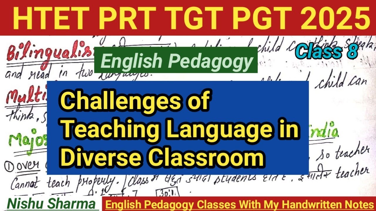 HTET English Pedagogy Class 8 | Challenges in Teaching English (PRT/TGT/PGT)