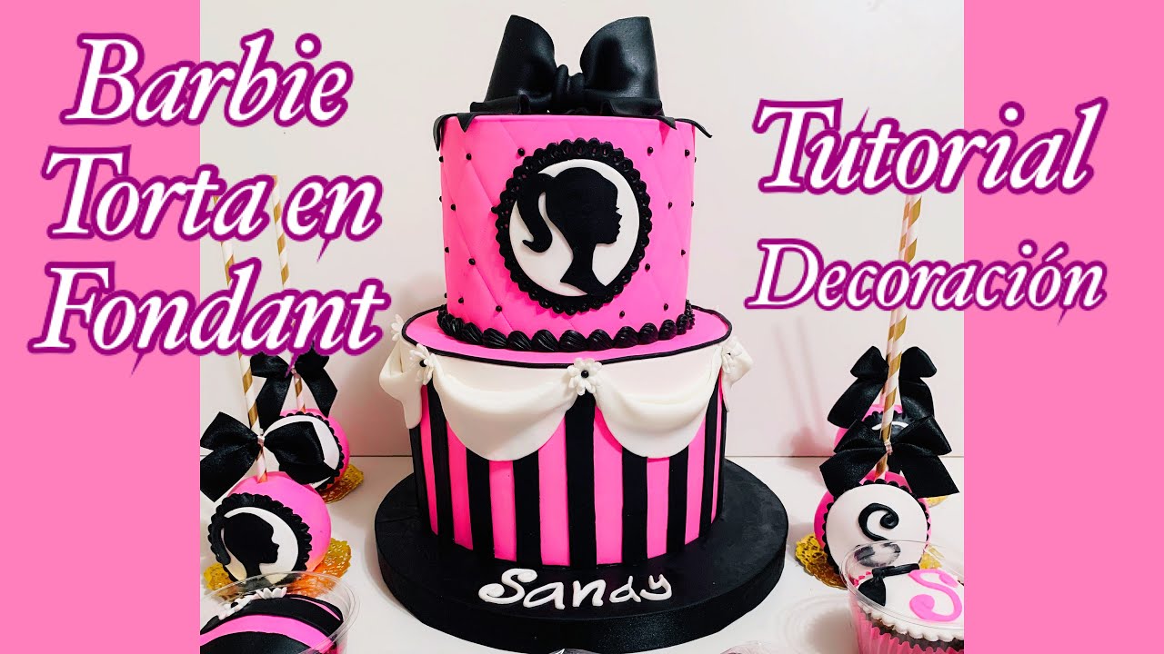 Barbie cake Fondant 2 pisos ( Tutorial decoración) #lazofondant