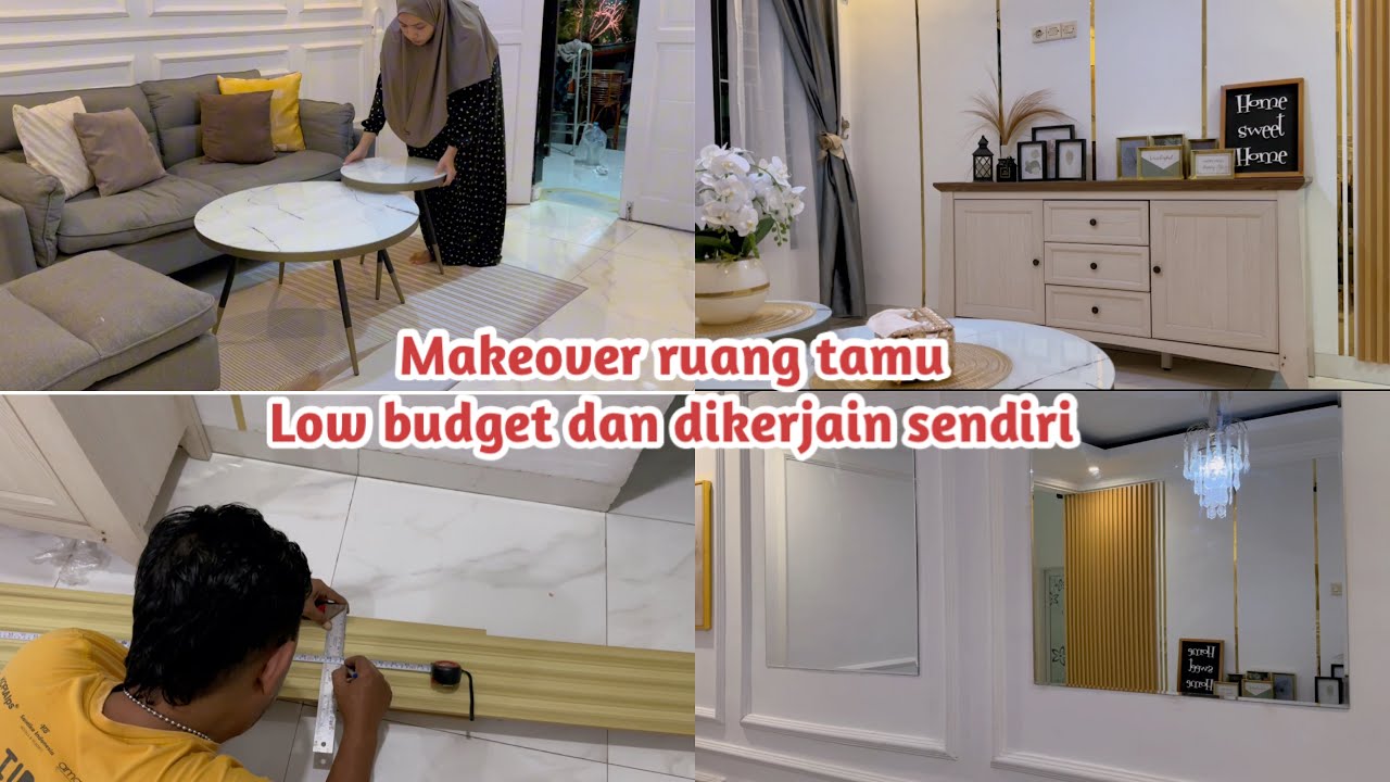 Akhirnya ruang tamu dimakeover juga. Nuansa gold jadi terlihat mewah. Semua dikerjain sendiri 