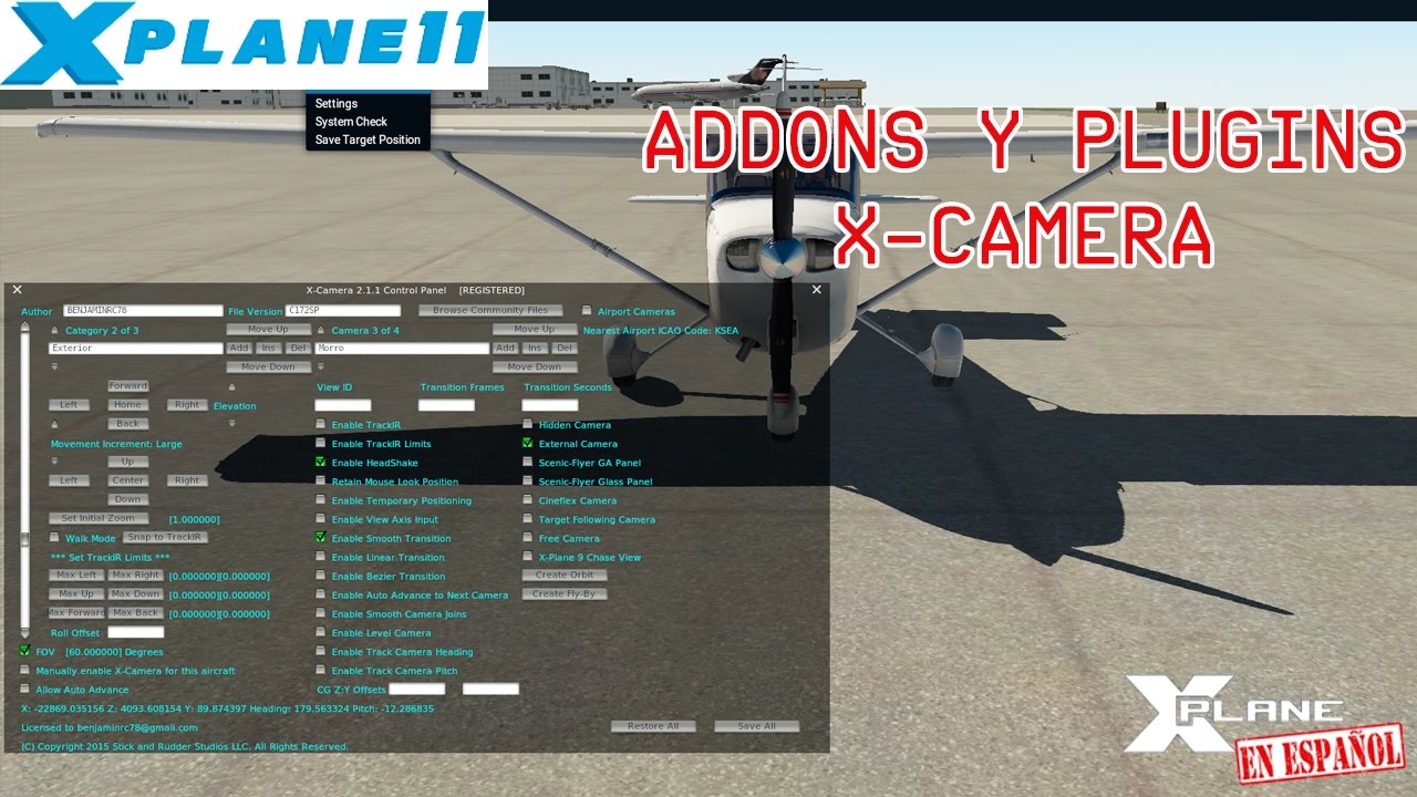 X-Plane 11 - Addons y Plugins - X-Camera