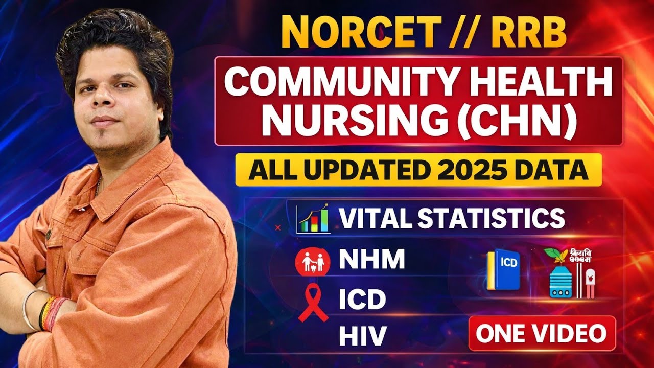 NORCET / RRB Community Health Nursing (CHN) | Vital Statistics, NHM, ICD, HIV | Complete 2025 Update