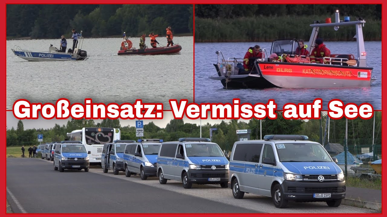 🆘️Stundenlange Suche am MARKKLEEBERGER SEE🌊Vermisste Person auf dem Gewässer❗Boote➕️Hunde➕️Drohne🚓🚒