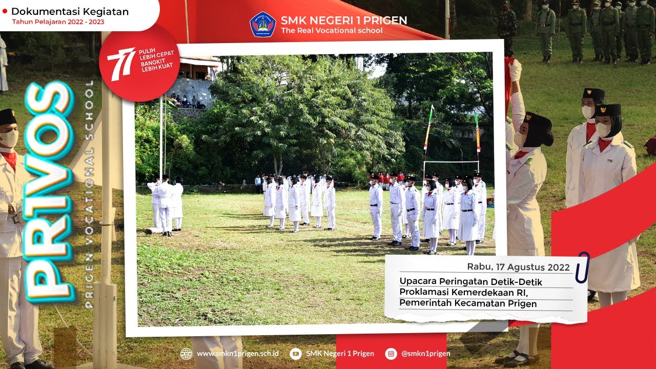 PASKIBRA SMK Negeri 1 Prigen - Upacara HUT ke-77 Kemerdekaan RI  @kecamatanprigen520