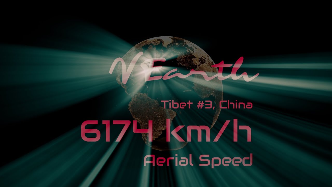 VEarth 3D: Fly Over Tibet #3, China at Real Speed 6174 km/h