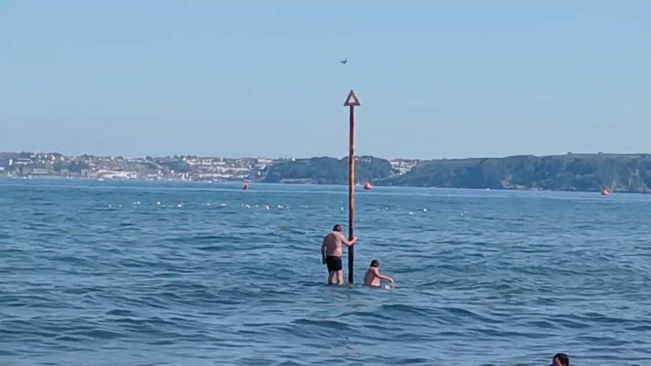 RAF Eurofighter Typhoon F2 at Paignton, viewed from Preston Sands for Torbay Air Show 2024