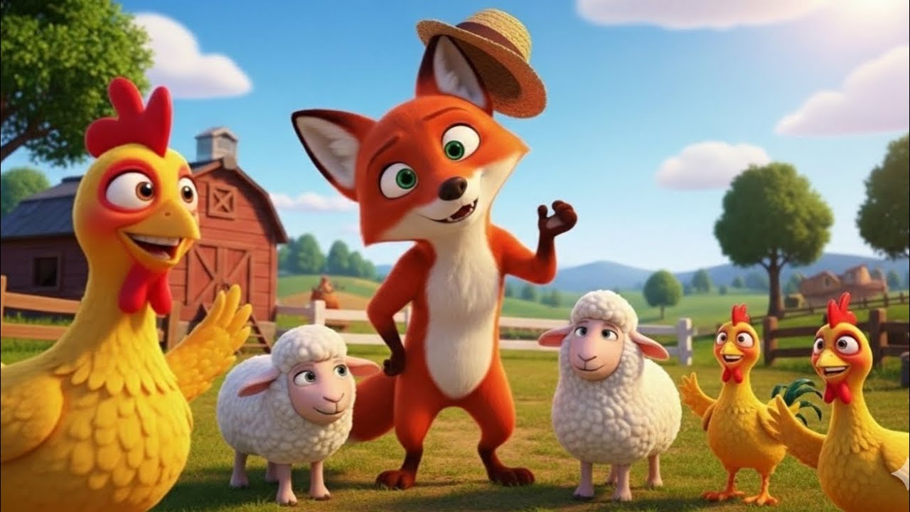 الثعلب الماكر فلفول في المزرعة! 🦊🐑🐔#الثعلب_المكار
