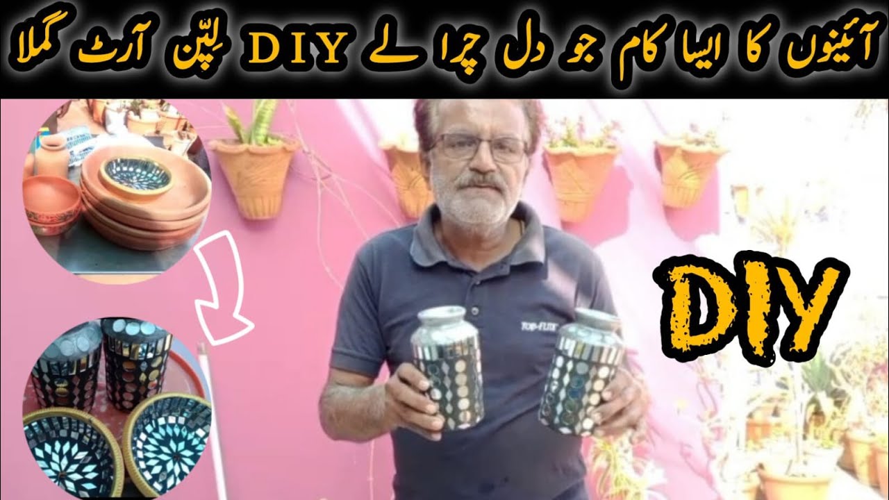Mirror Work That Steals Hearts 💎 | DIY Lippan Art Pot #MirrorWorkMagic 💎✨#LippanArt #DIYLippanArt 🖌️