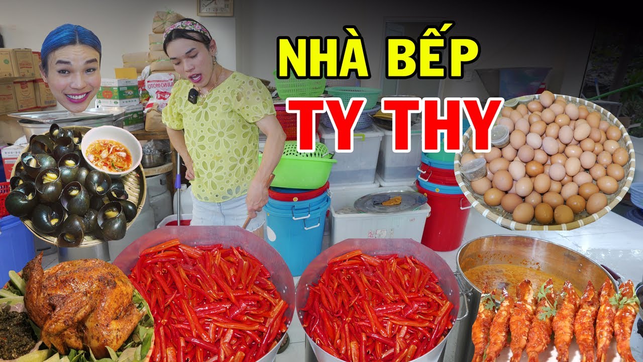 Đột nhập nh&agrave; bếp Qu&aacute;n Ty Thy - Ty Thy Vlog Gỏi đu đủ