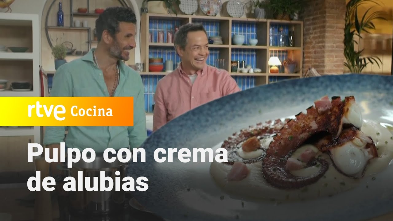 Pulpo con crema de alubias - Menudos Torres | RTVE Cocina