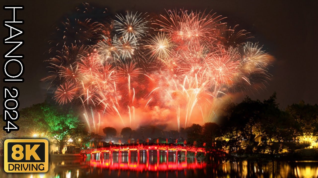 🔴 TRỰC TIẾP PHÁO HOA ĐÊM GIAO THỪA HỒ GƯƠM 2024 | Happy New Year 2024 | Driving 4K