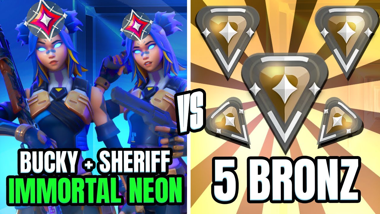 SADECE BUCKY oynayan 2 İMMORTAL NEON vs 5 BRONZ! | Valorant