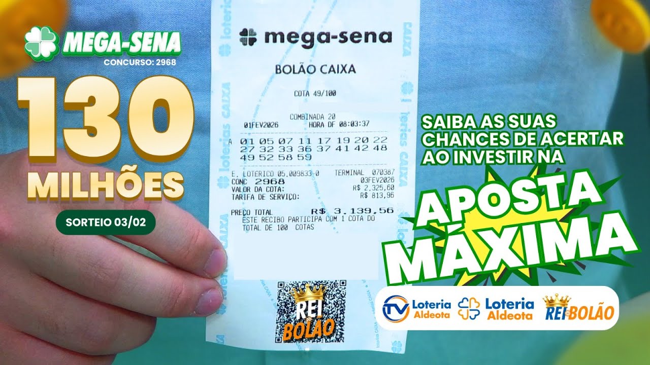 MEGA-SENA 2968 ACUMULADA 130 MILH&Otilde;ES!💰 BOL&Otilde;ES AT&Eacute; 20 DEZENAS!