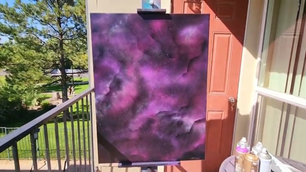 Purple galaxy - spray paint art