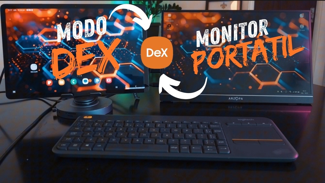 Modo DeX com Monitor Portátil Custo Benefício - Arzopa Z1C