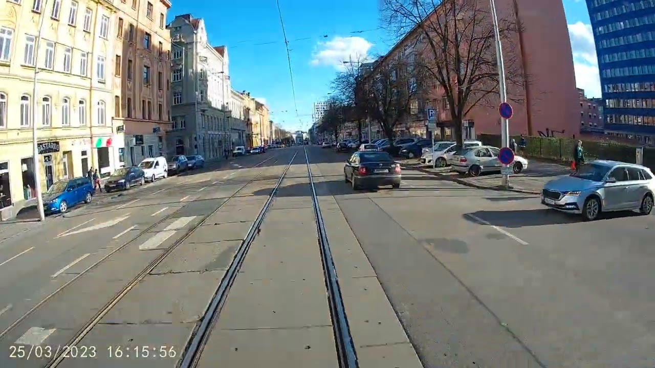 Linka 6 -- Škoda 13T6 [TRAM Camera] : Královo Pole, nádraží ---- Starý Lískovec, smyčka