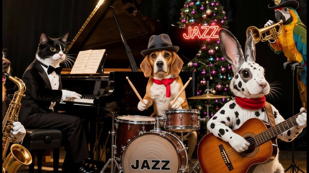 🔴😻🎷Live Jazz Radio: Funny Animals Playing Saxophone and Piano to Help You Focus