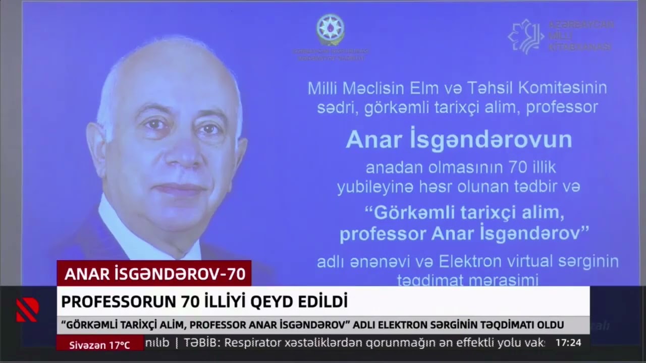 Milli Kitabxanada professor Anar İsgəndərovun 70 illik yubileyinə həsr edilən tədbir keçirilib