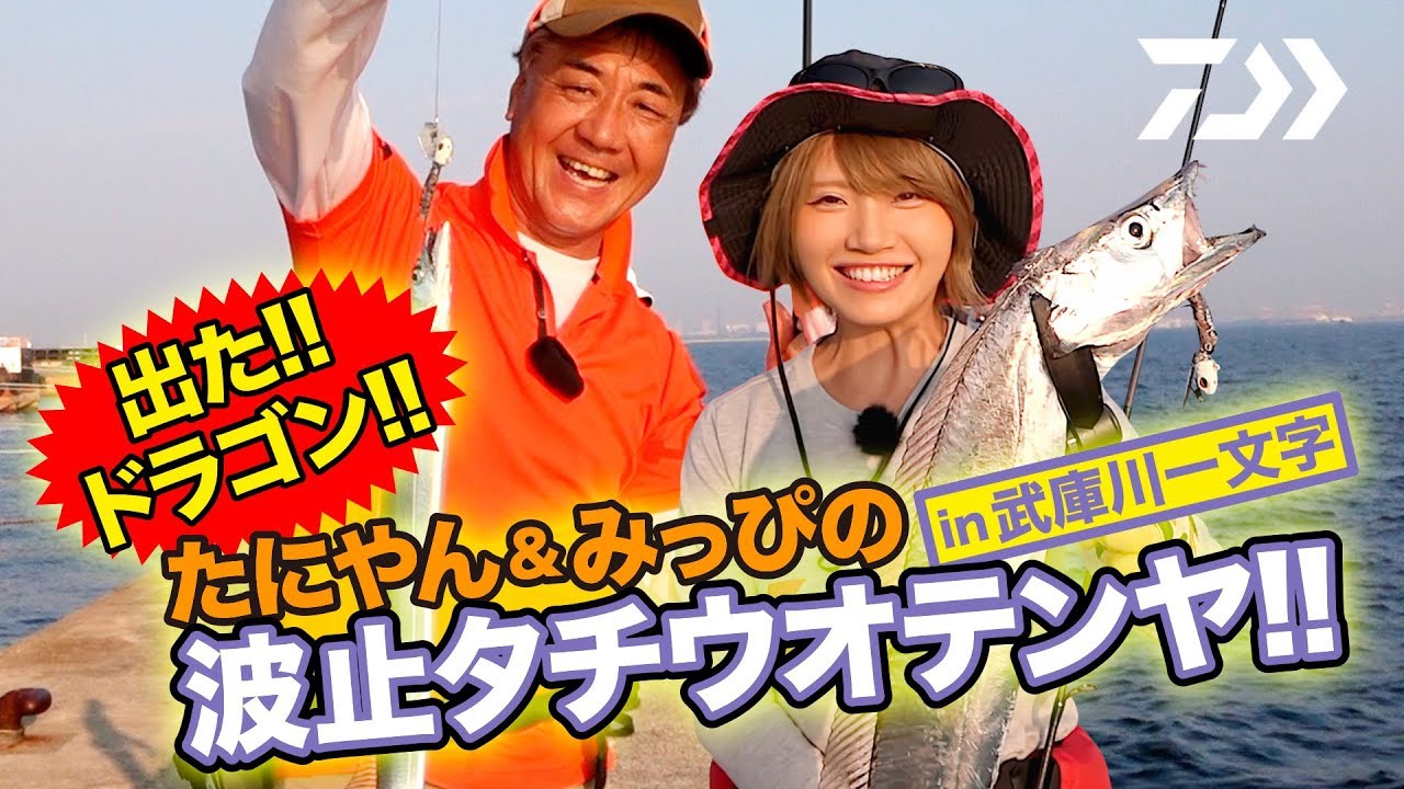 出た!!ドラゴン!!　たにやん＆みっぴの波止タチウオテンヤ!!　in武庫川一文字