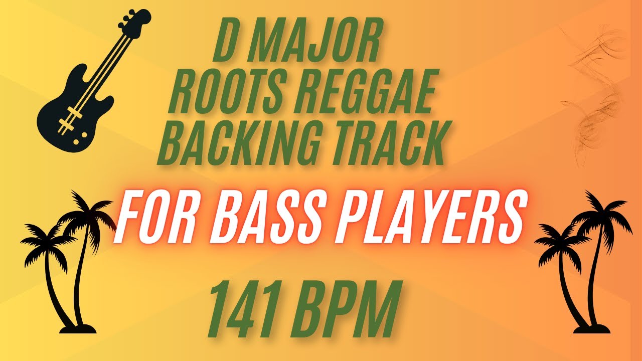 Happy Roots Reggae BASS Backing Track in D Major! 141 BPM (NO BASS VERSION