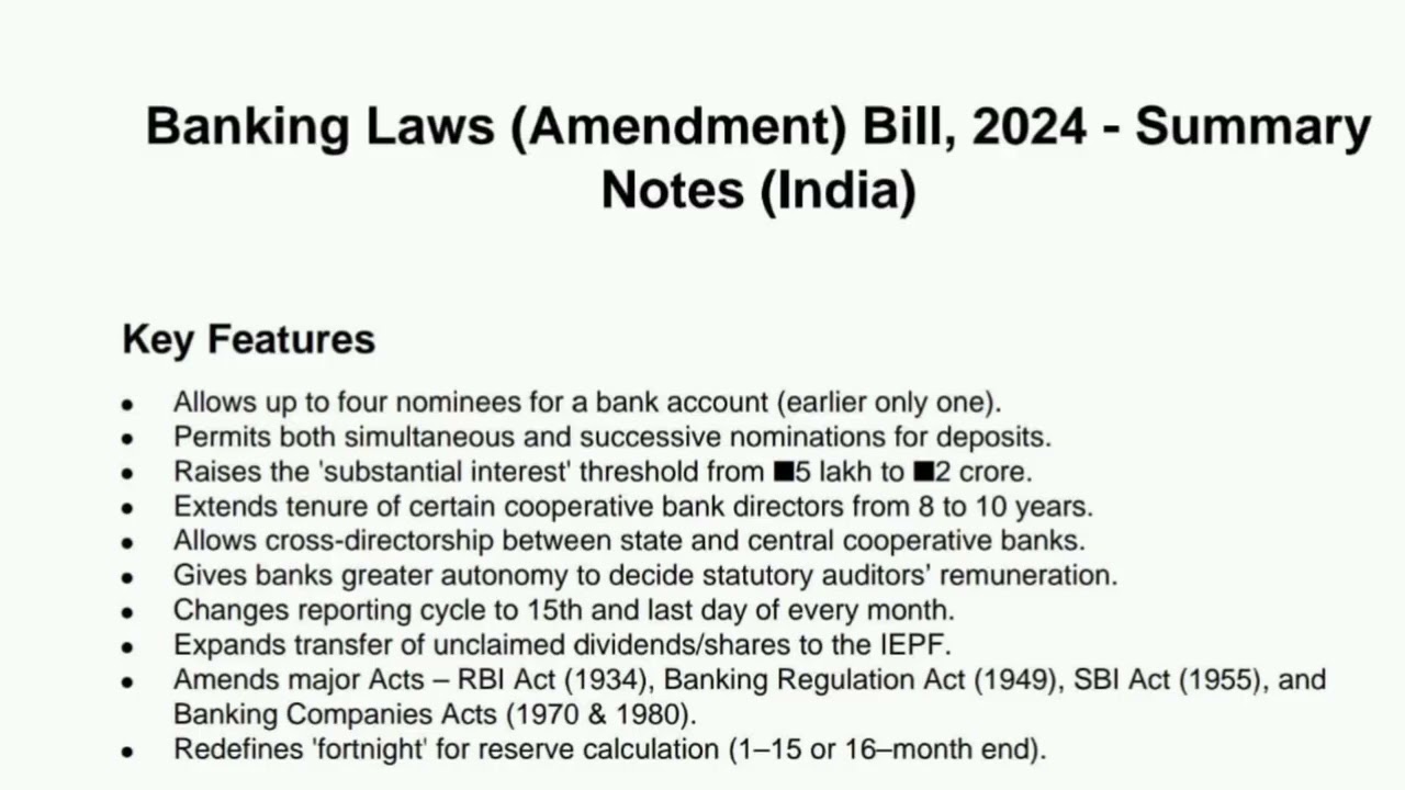 Banking laws amendment bill