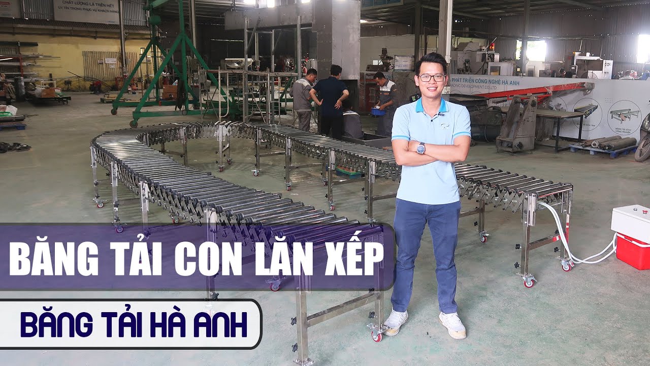 Băng tải con lăn xếp - Dàn con lăn xếp linh hoạt - Băng tải Hà Anh