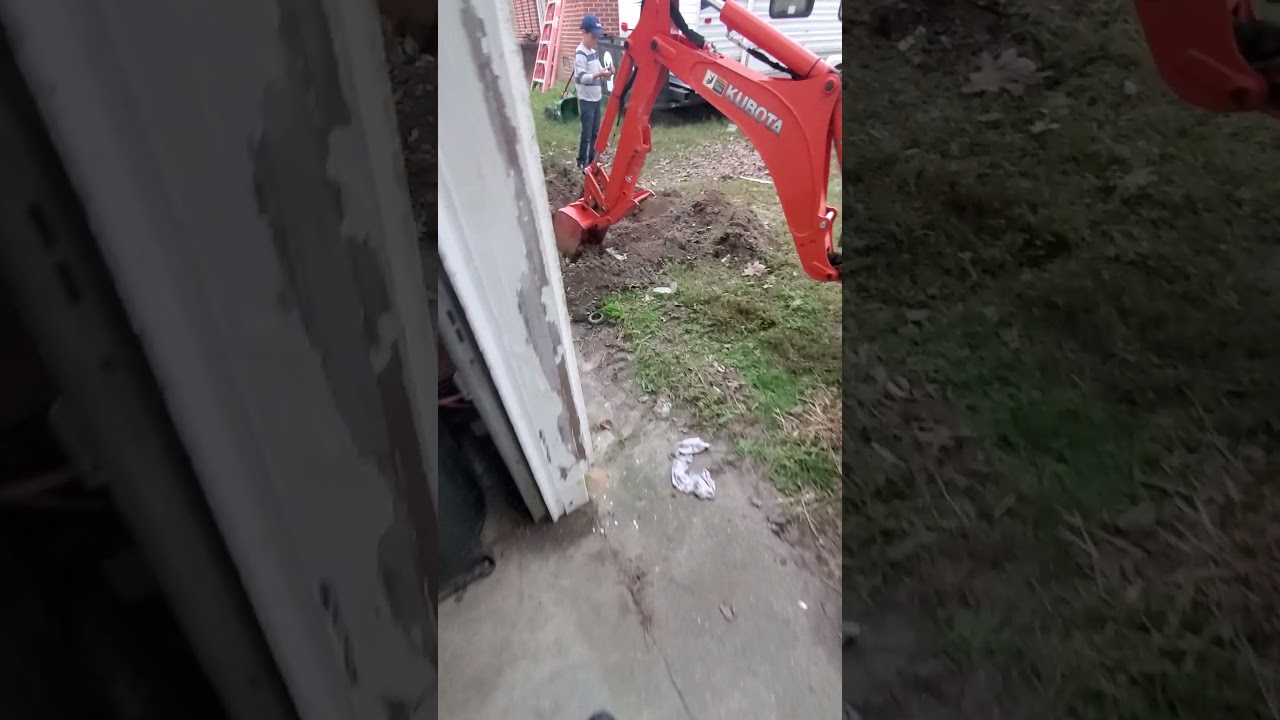 trying to make water drain. #trending #4k #tractor #kubota #landscape
