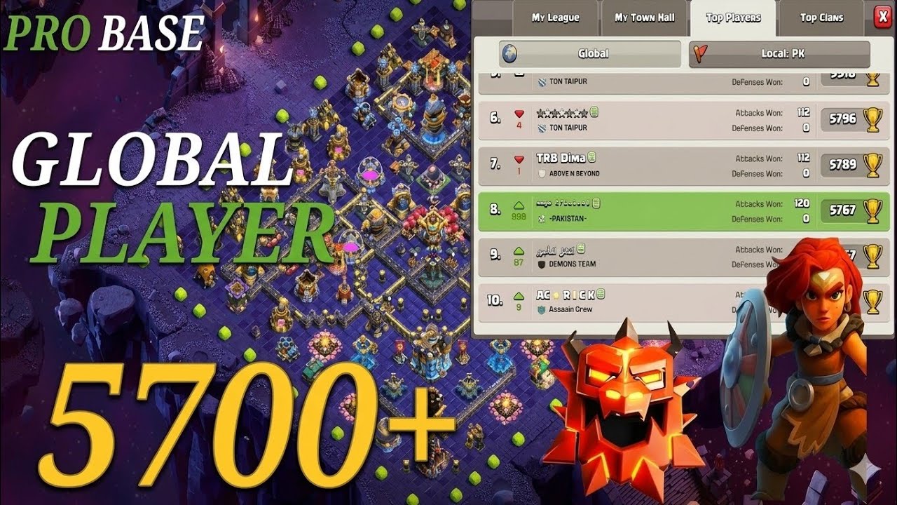 Global Rank Player TH18 Base 5700+ Trophies | Clash of Clans Pro Layout Best Base For Th18 