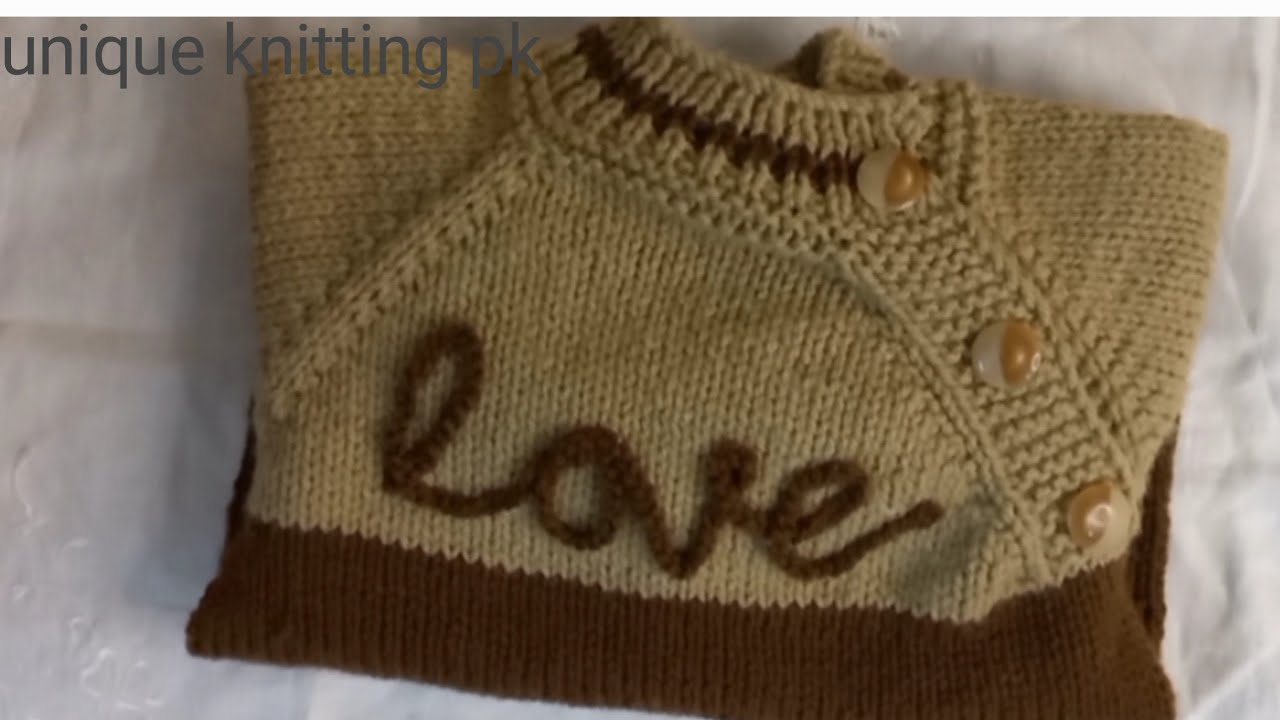 Knitting Cardigan Sweater For 6 M- 1 Year Boy Knit Two Clour Side Button Cardigan Unique Knitting pk