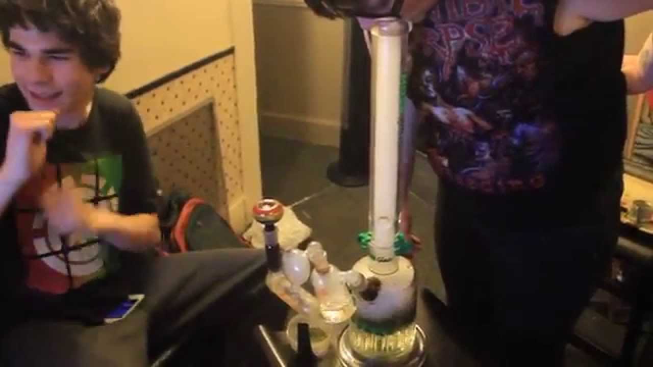 Zoe Take A Hit From Hoss Glass Build A Bong With 17 Perks With Inline Perk And Waterfall Attachment