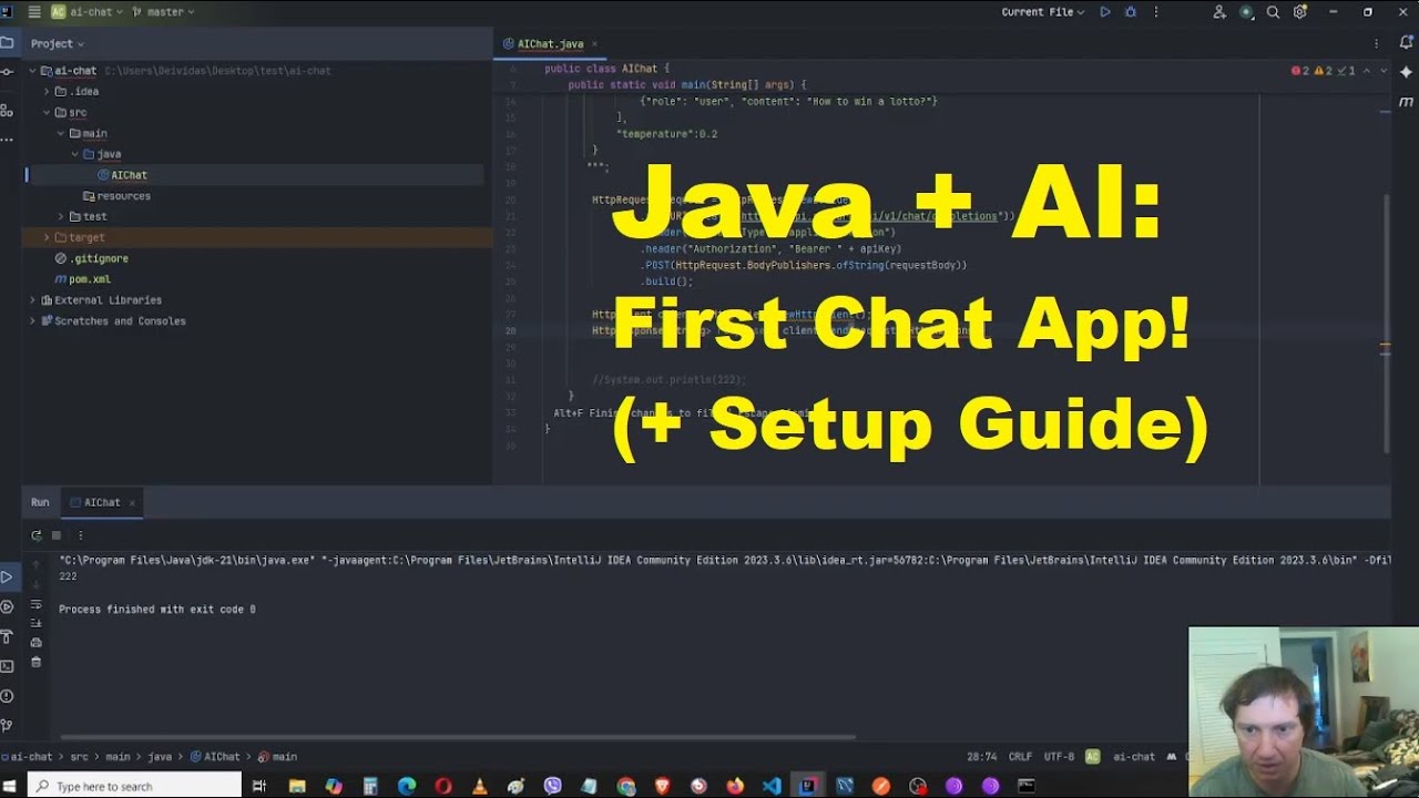 Java AI Apps Tutorial #1: Setup Cerebras API Key & Build Your First Chat App in IntelliJ