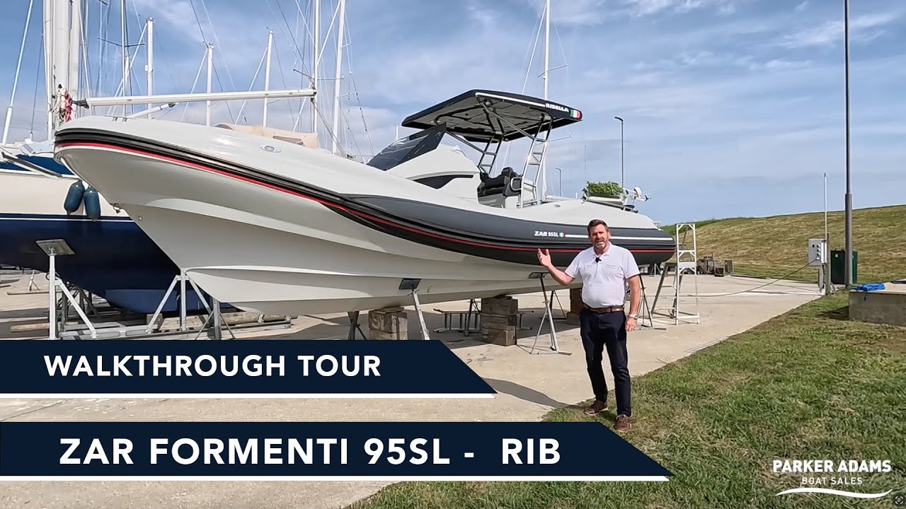 Zar Formenti 95SL Walkthrough Tour Immaculate Cabin Rib - Grill, Huge Seating Area - Italian style!