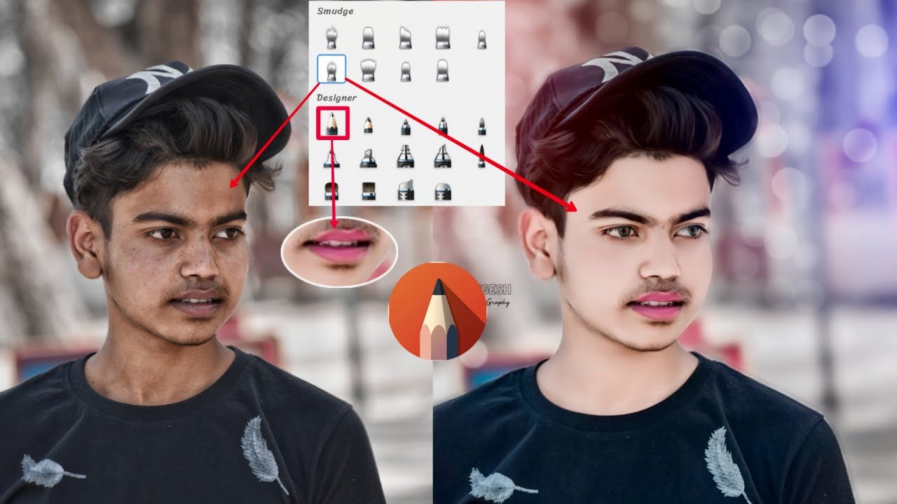 Autodesk Sketchbook Full Tutorial Step By Step|| Autodesk Smooth Skin+ White Face Editing |#Autodesk